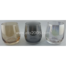 Stemless Wine Glass With Plating Amber